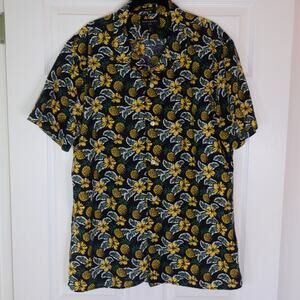 Banana Republic Linen Slim Fit Button Down Pineapple Hawaiian Shirt Men’s Sz XL